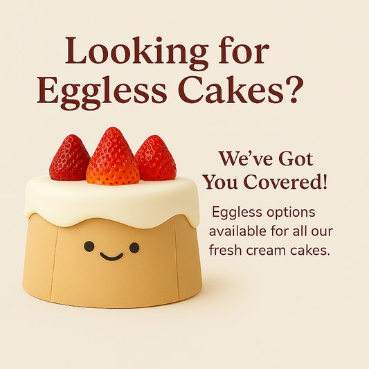 Eggless Fresh Cream Cake Available