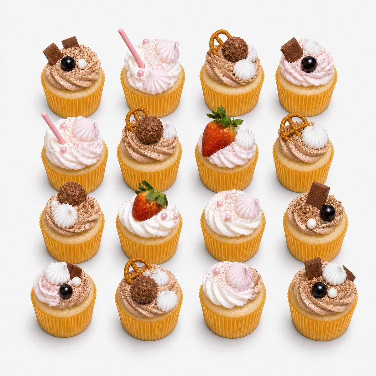 Premium Fresh Cream Cupcake Box (16 cupcakes)
