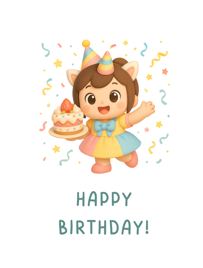 Birthday greeting card, front