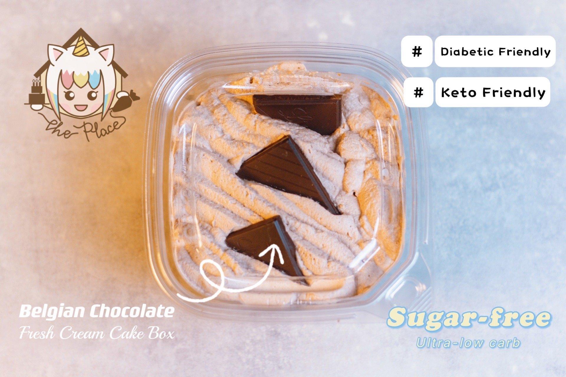 [KETO & DIABETIC, 0 Sugar] Chocolate Fresh Cream Box - 16 Oz - Cake - Dessert - Birthday - Event -The Place Toronto