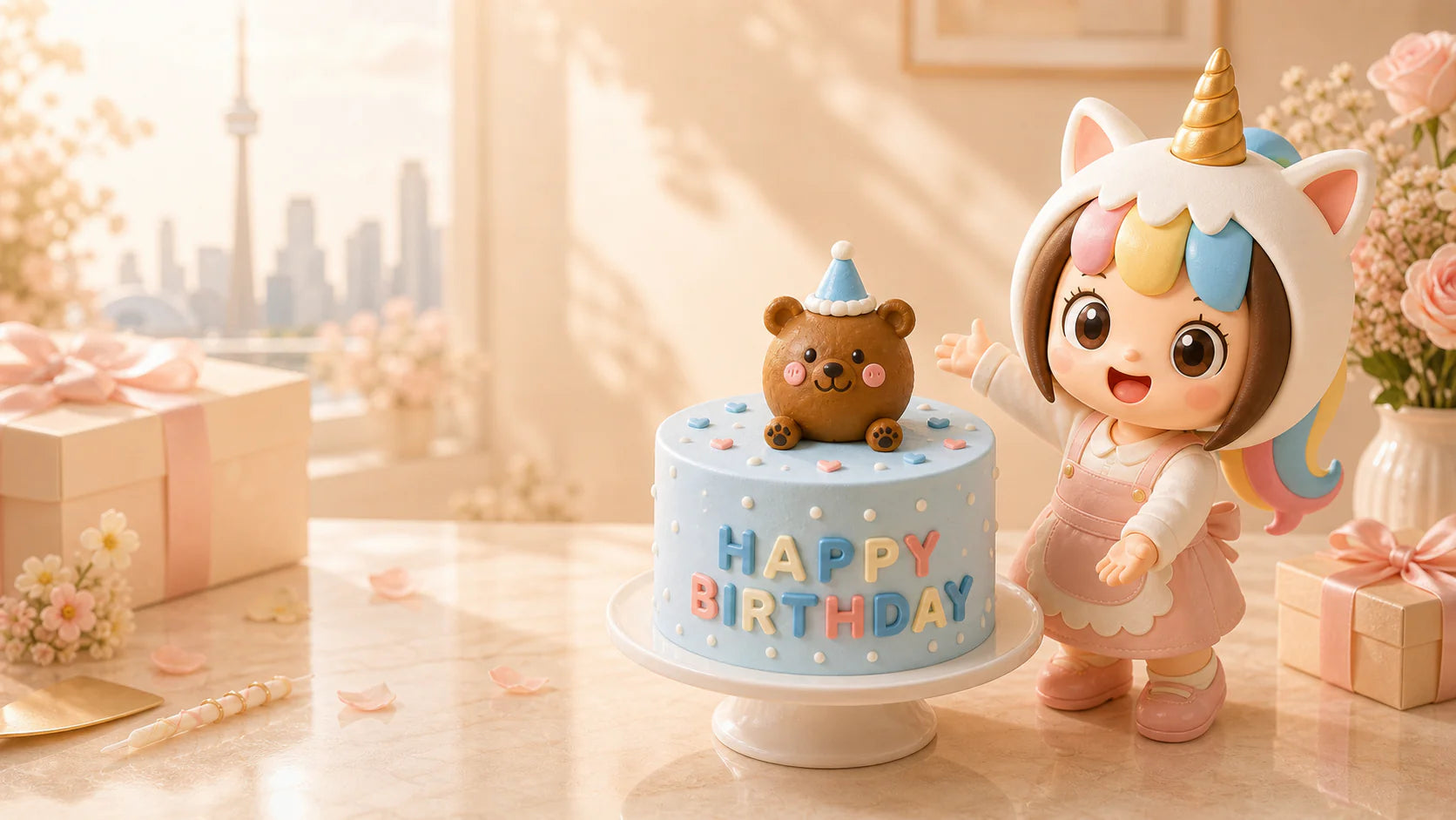 The Unicorn fresh cream cake from The Place Toronto