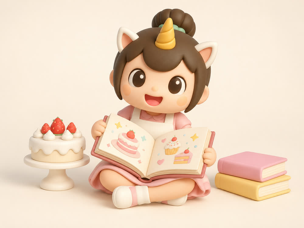 Creamie, The Place mascot, reading a storybook