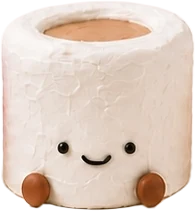 Rollie Buddy character cake: A soft white roll with a happy face