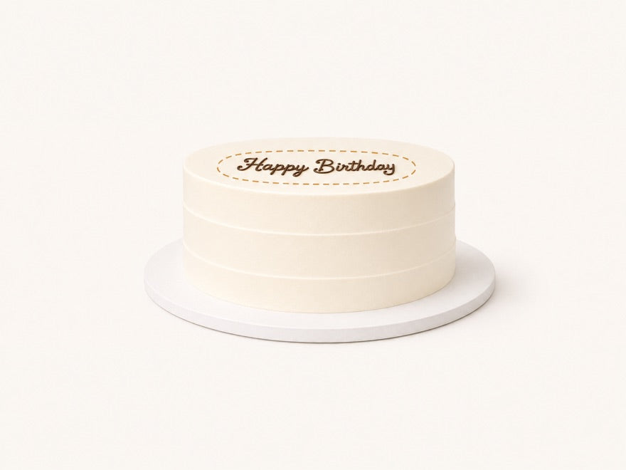 Illustration of the approximate writing area on top of the cake